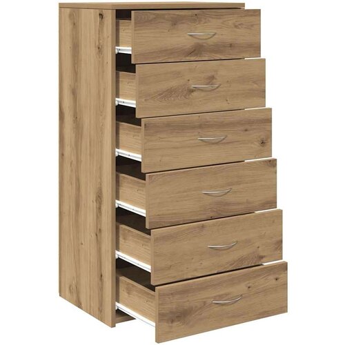 VidaXL Komoda sa 6 ladica Artisan hrast 50x34x96 cm izrađeno drvo Slike