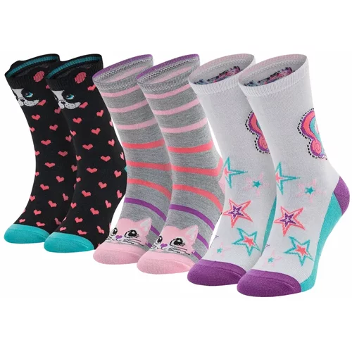 Skechers 3ppk girls casual fancy unicorn socks sk41063-1000