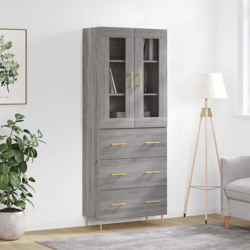 vidaXL Visoka komoda siva sonome 69 5x34x180 cm od konstruiranog drva Cijene