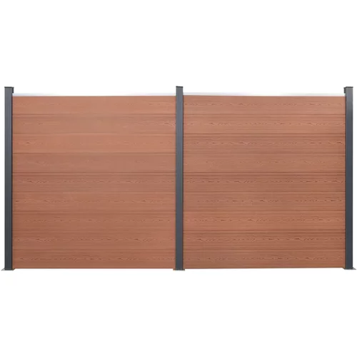  Set panela za ogradu smeđi 353x186 cm WPC