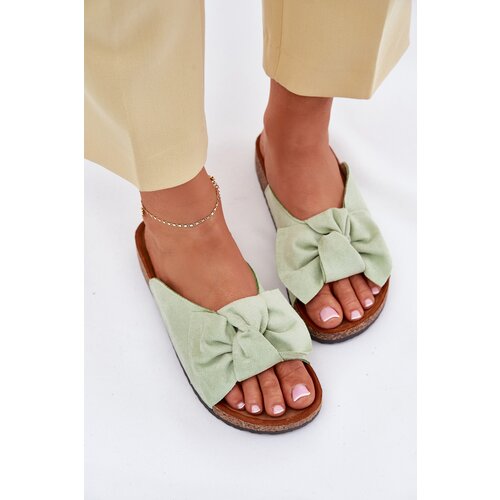 Boto Women's Sandals On Cork Sole With Bow Mint Seressa Cene