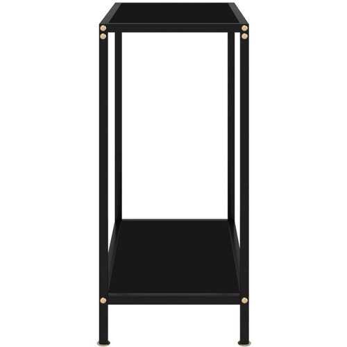  Konzolni stol crni 60 x 35 x 75 cm od kaljenog stakla Slike