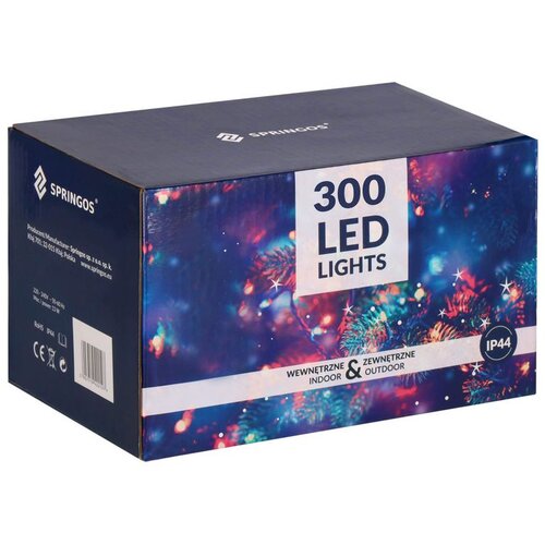 Springos set božićnih lampica, 300 LED, 19,5 m, plava Slike
