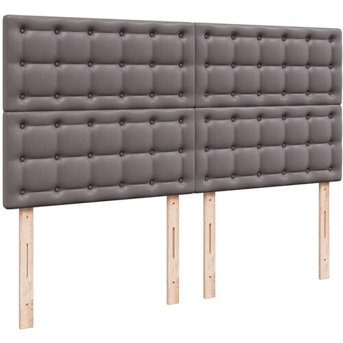 VidaXL otomanski okvir kreveta s madracima sivi 200x200cm umjetna koža Slike