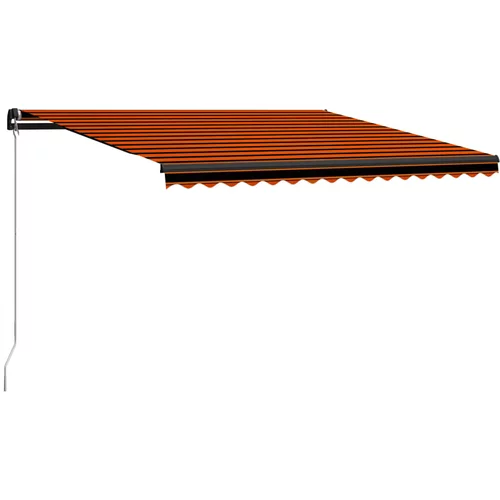 vidaXL Ročno zložljiva tenda 450x300 cm oranžna in rjava