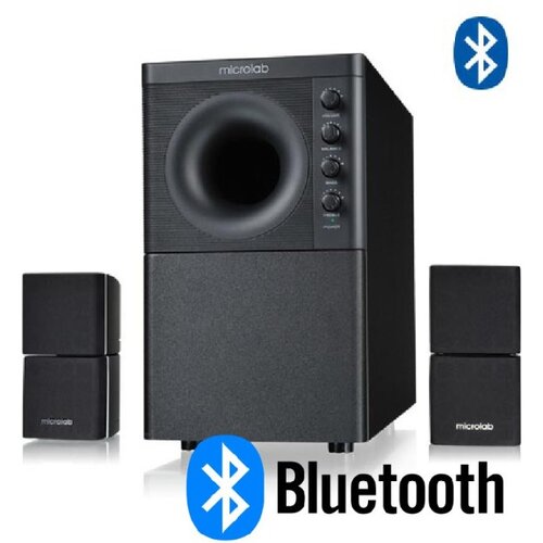 Microlab X3BT Aktivni drveni zvucnici 2.1 sistem 98W RMS, 3,5mm, Bluetooth Slike
