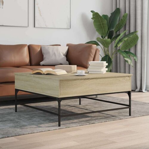  Stolić za kavu boja hrasta sonome 95x95x45 cm od drva i metala Cijene