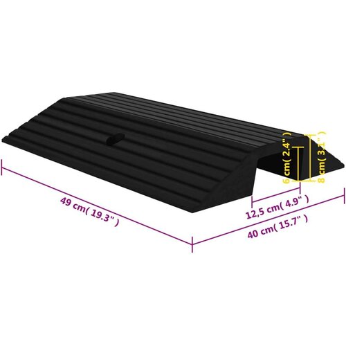  Prilazne rampe u obliku mosta 3 kom 49x40x8 cm gumene Slike