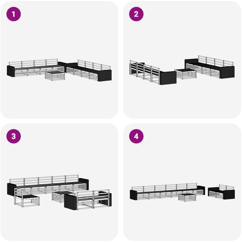  Set vanjskih sofa 9 kom. Prirodna Čvrsto drvo akacije Slike