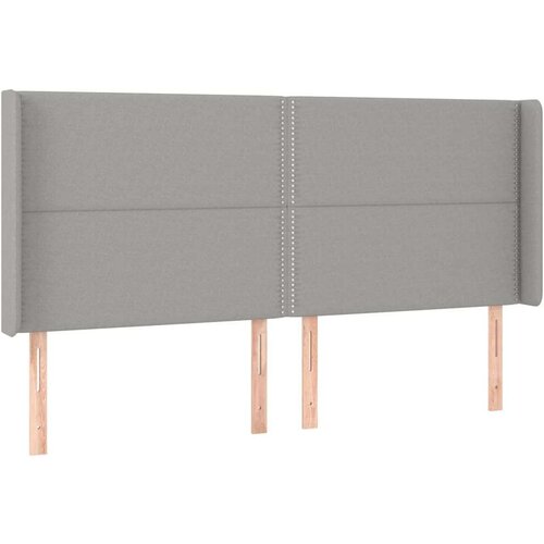  Uzglavlje svjetlosivo 183 x 16 x 118/128 cm od tkanine Slike