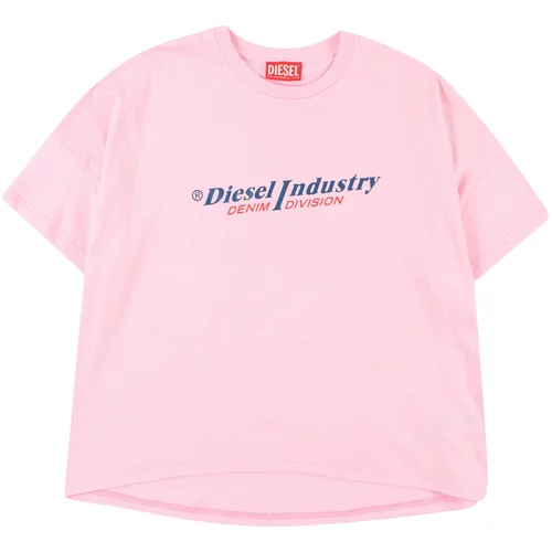 Diesel Majica modra / pastelno roza / rdeča