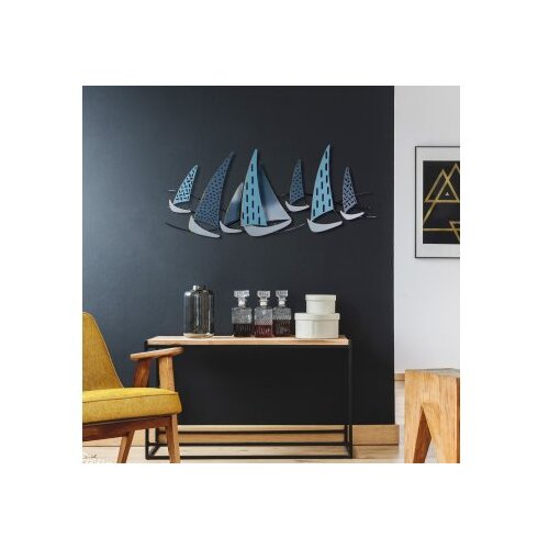 WALLXPERT dekorativni metalni zidni pribor uskuna 3 brodići multicolor Slike