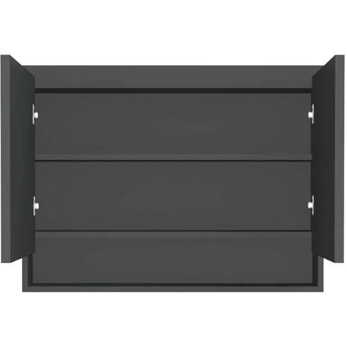 VidaXL kupaonski ormarić s ogledalom 80 x 15 x 60 cm MDF antracit Slike