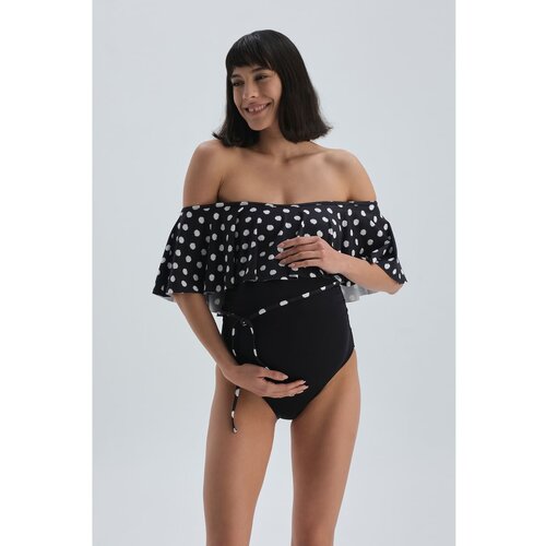 Dagi Maternity Swimsuit - Black - Polka dot Cene