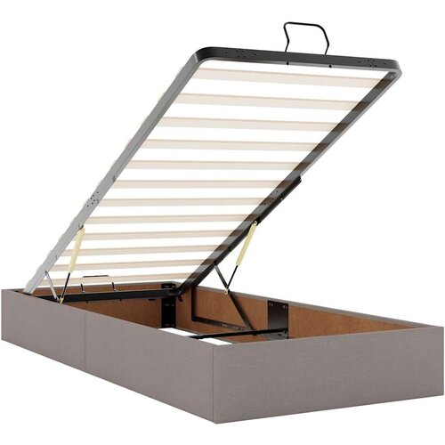 vidaXL Otomanski posteljni okvir z vzmetnico taupe 90x190 cm blago, (21608547) Cene