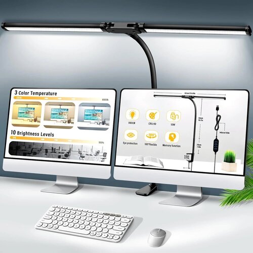 ICARE LED namizna svetilka z dvojno glavo - 62 cm Slike