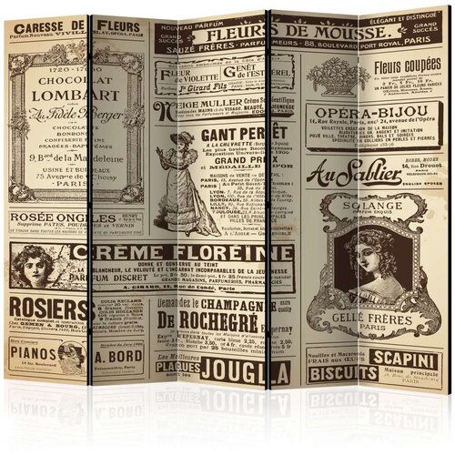  Paravan u 5 dijelova - Vintage Magazines II [Room Dividers] 225x172 Cijene