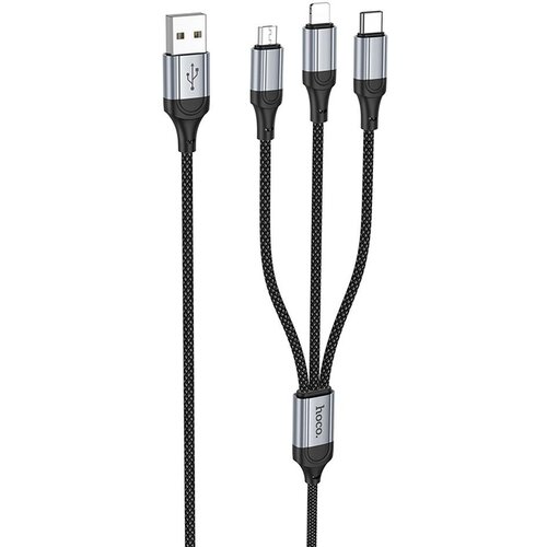 Hoco kabl 3u1 usb a na lightning / micro usb / type c 2,4A X102 1 m crni Cene