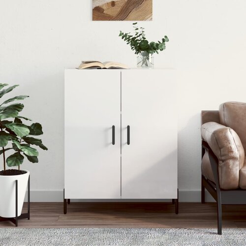 VidaXL Komoda visok sijaj bela 69,5x34x90 cm inženirski les Slike