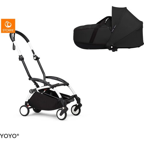 Stokke Ogrodje vozička white frame z new born shell Yoyo® black Cene