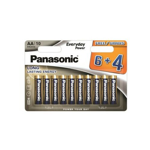 Panasonic lr6eps10bw-aa baterije 10 kom 6+4F alkalne ever Slike