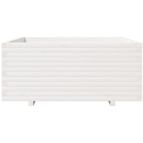  Vrtna sadilica bijela 110x110x49,5 cm od masivne borovine Slike
