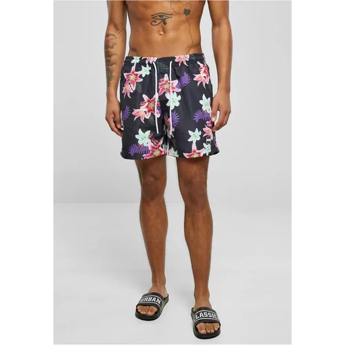 Urban Classics Plus Size Patterned swimsuit shorts dark jungle aop