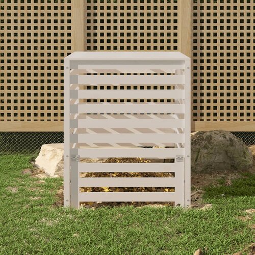 vidaXL Kompostnik bel 82,5x82,5x99,5 cm trdna borovina Cene