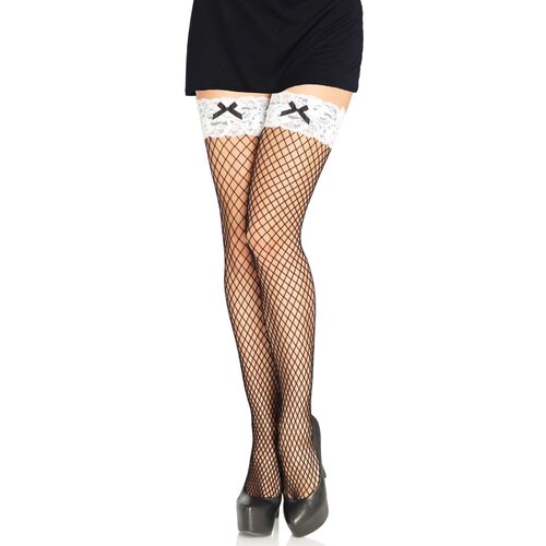 Leg Avenue Industrial Net Thigh Highs 9316 Black & White Cijene