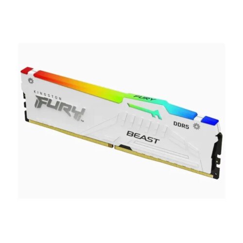 Kingston memorija 16GB/DIMM/DDR5/5600MHz/CL40/FURY beast rgb/bela Slike