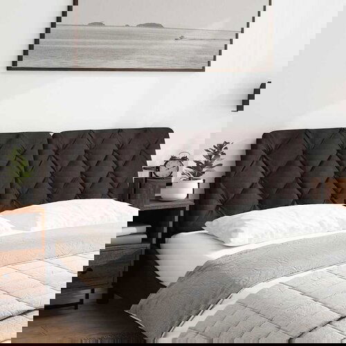 Maison Chic Posteljno vzglavje - Vzglavna omarica - Vzglavna stranica temno rjava 160 cm blago, (21704275) Cene