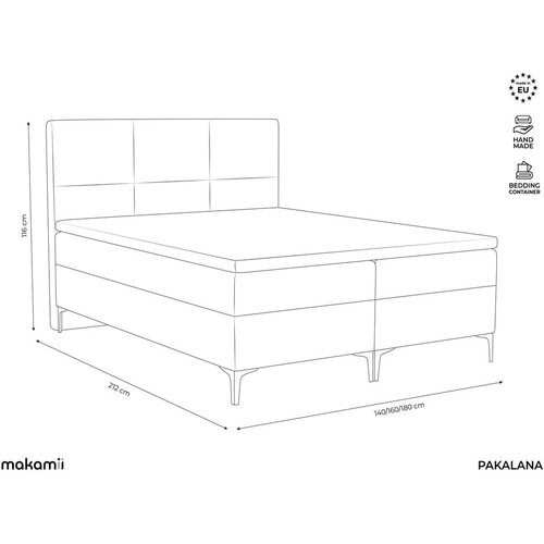 Makamii Smeđe-sivi boxspring krevet s prostorom za odlaganje 180x200 cm Pakalana &amp;ndash; Slike