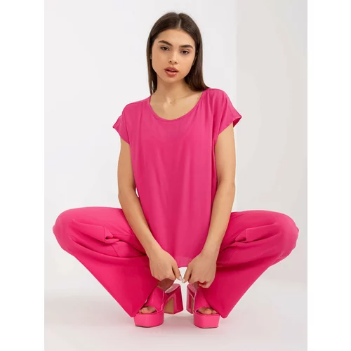 Fashion Hunters Dark pink blouse SUBLEVEL with short sleeves