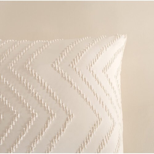 Good Morning Kremno bela posteljnina za zakonsko posteljo/podalj&amp;scaron;ana iz mikrovlaken 200x220 cm Pure Zigzag &amp;ndash; Slike