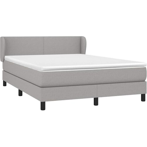  Krevet box spring s madracem svjetlosivi 140x200 cm od tkanine Slike