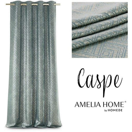 AmeliaHome Curtain CASPE color mint printed style glamor silver eyelets blackout suede shine 140x250 Cijene