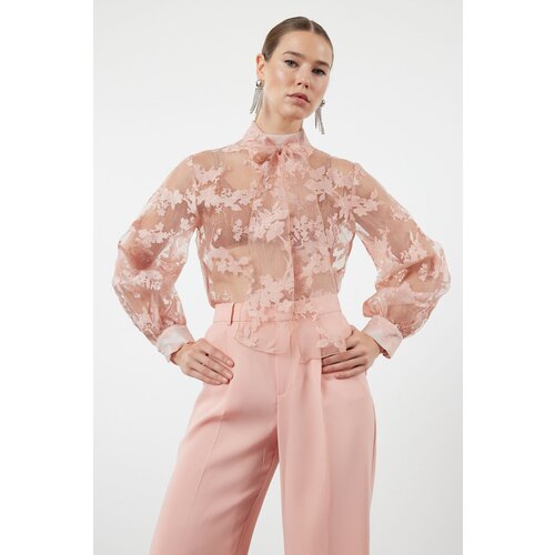 Trendyol powder floral patterned tie blouse Cene