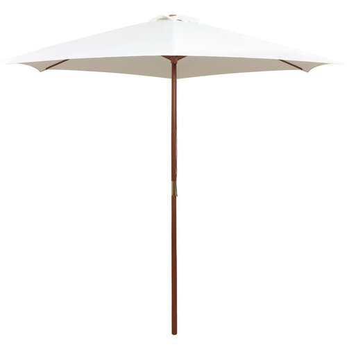 Suncobran 270 x 270 cm s drvenim stupom krem bijeli Slike