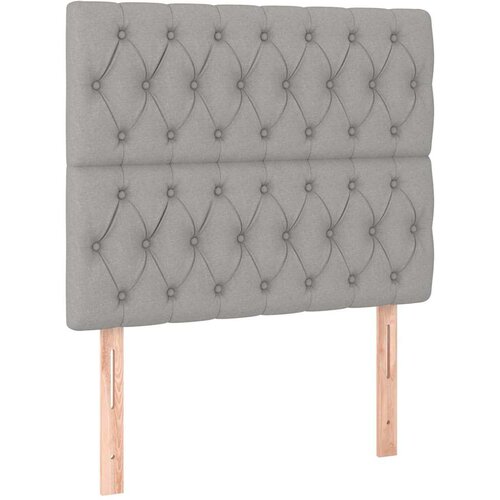 Box spring krevet s madracem svjetlosivi 90x190 cm od tkanine Slike