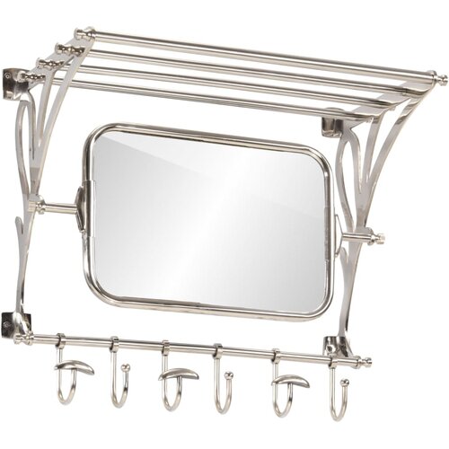  Stalak za prtljagu s vje&scaron;alicama i zidnim ogledalom aluminijski Srebrna 81 x 38 x 60 cm Cijene