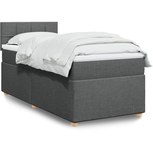 The Living Store Box spring postelja z vzmetnico temno siva 100x200 cm blago - Box Spring Postelja, (21428297) Cene