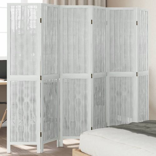  The Living Store Paravan 6-delni bel trden les pavlovnije - Pregrada Za Prostor, (21494098) Slike