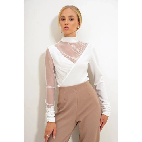 Trend Alacati Stili ženska bluza dugih rukava Alc-X12563, bela Cene