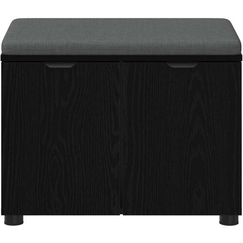 Klupa za hodnik s jastukom s vratima Crni hrast 60 x 38 x 46 cm Slike