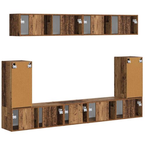  Set TV komoda Zidne 5 pcs Staro drvo Konstruirano drvo Slike