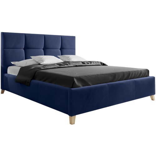 CARRYHOME OBLAZINJENA POSTELJA 180 cm x 220 cm , tekstil temno modra Cene