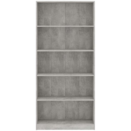  Knjižna omara 5-nadstropna betonsko siva 80x24x175cm iverna pl., (20705983) Slike
