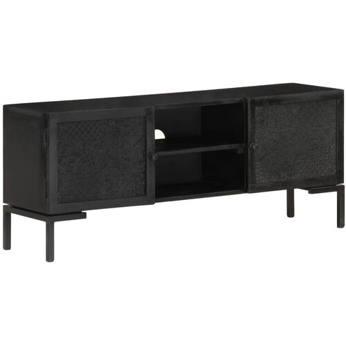 TV omarica črna 115x30x46 cm trden mangov les Cene