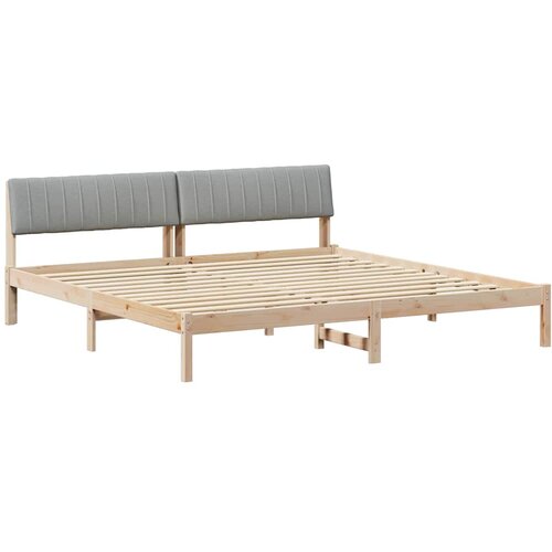  Okvir kreveta s uzglavljem Smeđa i svijetlo siva 200 x 200 cm Slike