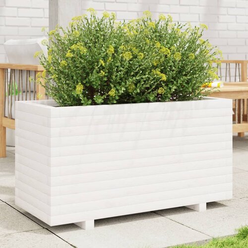  Vrtna sadilica bijela 90x40x49,5 cm od masivne borovine Cijene